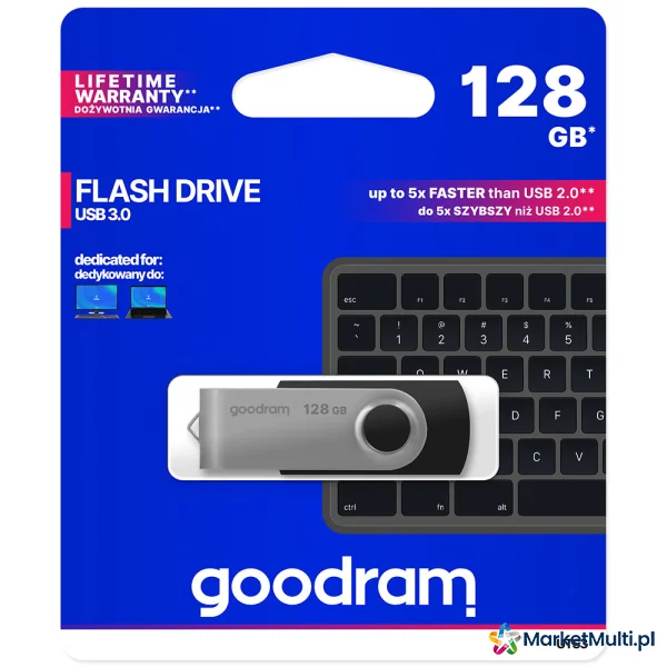 Pendrive 128GB USB 3.2 Gen 1 UTS3 czarny