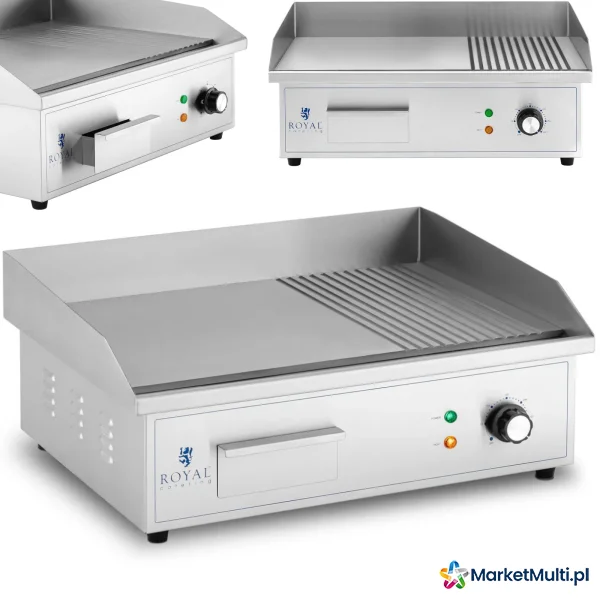 Grill elektryczny płyta grillowa gładka ryflowana 548 x 350 mm 3000 W