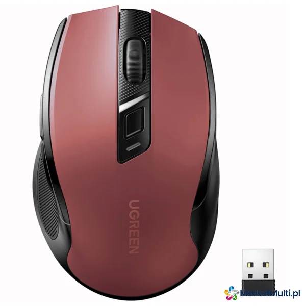 Precyzyjna mysz bezprzewodowa USB 2.4GHz Bluetooth 5.0 optyczna 4000 DPI czerwona