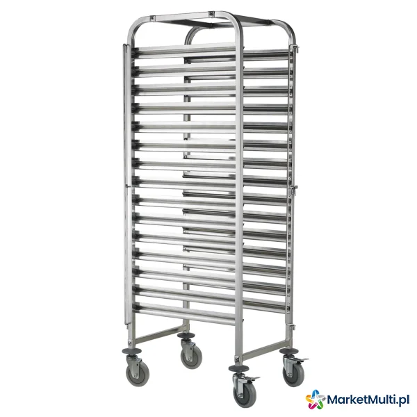 Wózek stalowy do transportu tac blach pojemników 15 x GN1/1 - Hendi 810613