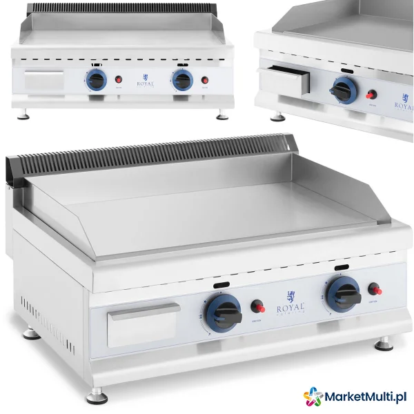 Grill gazowy podwójny gładki nastawny nierdzewny na gaz ziemny 2x 3.1 kW 0.02 bar 60 x 40 cm
