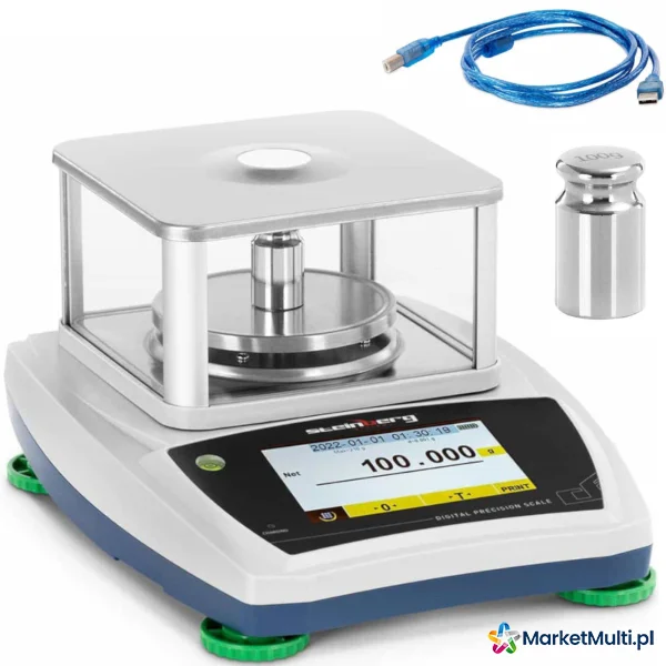 Waga laboratoryjna analityczna ze szklaną osłoną panelem dotykowym LCD 200 g / 0.001 g