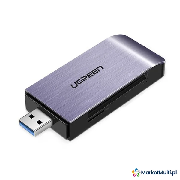 Czytnik kart pamięci SD / micro SD / CF / MS wtyczka USB 3.0 - szary