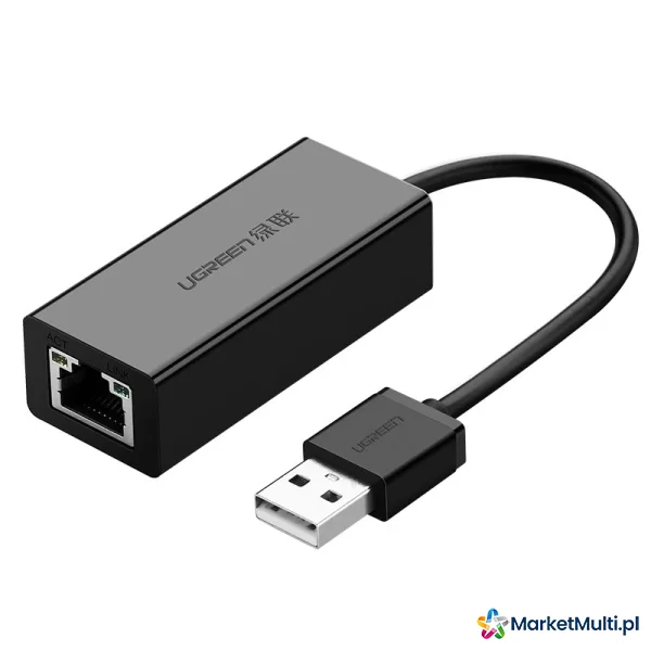 Zewnętrzna karta sieciowa LAN RJ45 - USB 2.0 100 Mbps - czarny