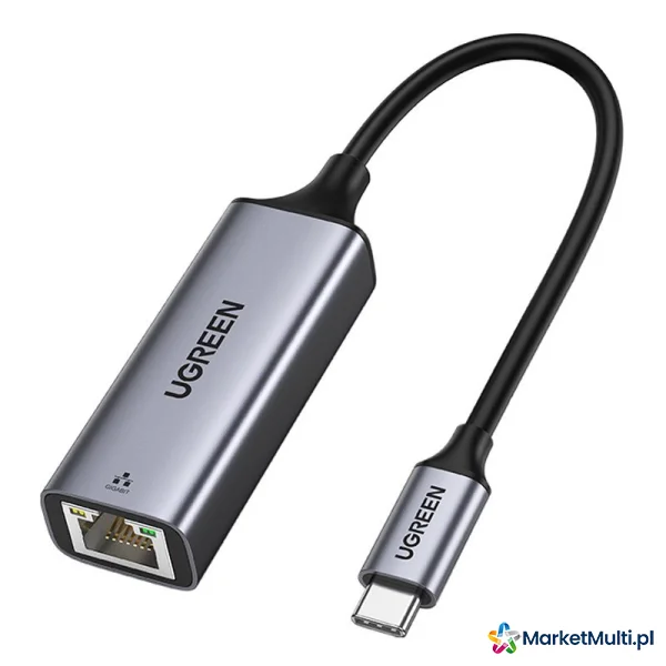 Zewnętrzna karta sieciowa LAN RJ45 - USB-C 1 Gigabit Ethernet - szary