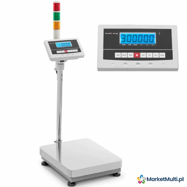 Waga platformowa magazynowa z kolumną sygnalizacyjną świetlną LCD 300kg / 0.005kg