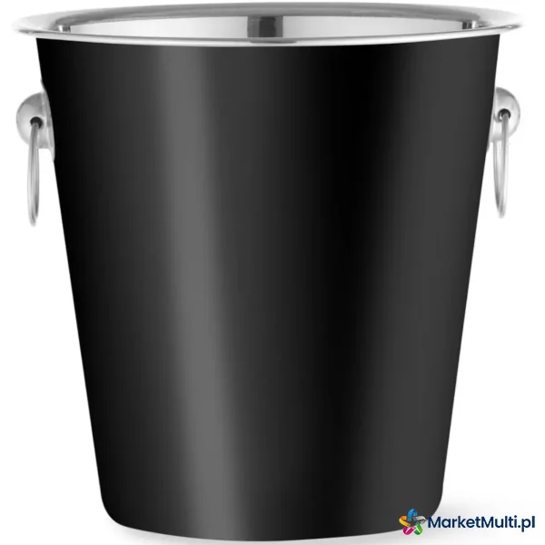 Wiadro do szampana lodu stalowe 3.3 l śr. 220 x 190 mm - czarne