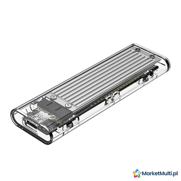 Kieszeń obudowa na dysk TCM2-C3 M.2 NVME na USB-C 10Gb/s - szaro-przezroczysta
