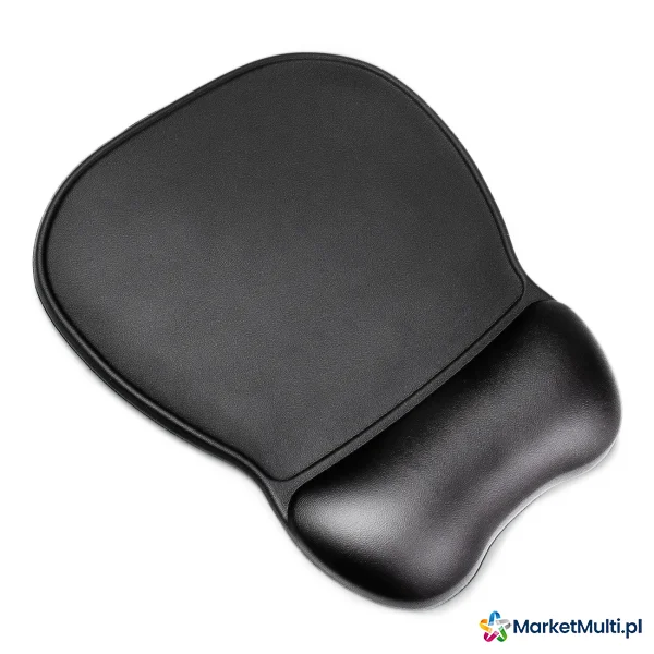 Ergonomiczna podkładka pod mysz i nadgarstek żelowa eco skóra duża antypoślizgowa - czarna