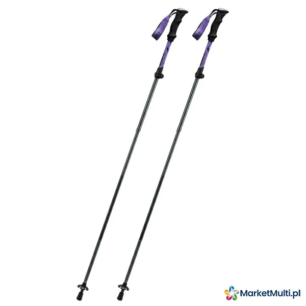 Kijki trekkingowe nordic walking aluminiowe 110 - 130 cm - fioletowe